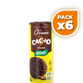 Pack 6x GALLETAS DIGESTIVE CACAO 200Gr. SANTIVERI