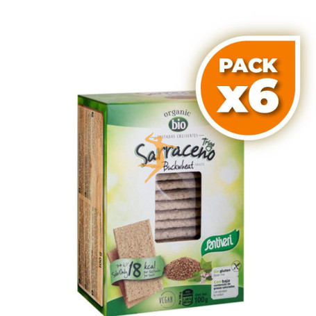 Pack 6x TOSTADAS LIGERAS TRIGO SARRACENO BIO 100Gr. SANTIVERI