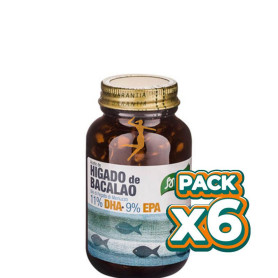Pack 6x ACEITE HIGADO BACALAO 120 PERLAS SANTIVERI
