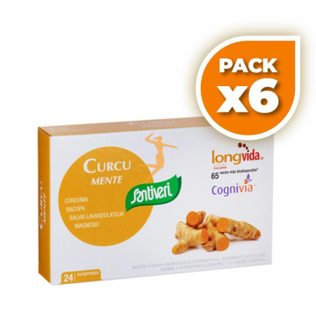 Pack 6x CURCU MENTE 24 COMPRIMIDOS SANTIVERI