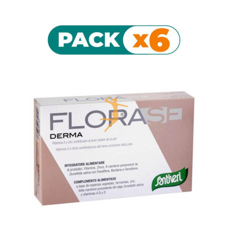 Pack 6x FLORASE DERMA CÁPSULAS 16Gr. SANTIVERI