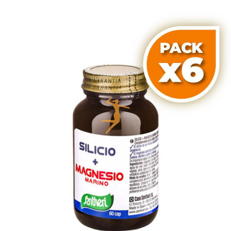 Pack 6x SILICIO CON MAGNESIO MARINO 60 CÁPSULAS SANTIVERI