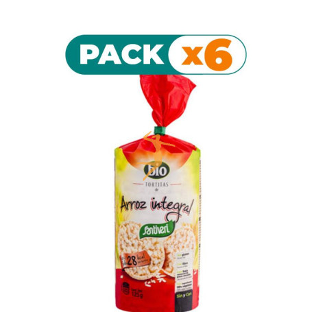 Pack 6x TORTITAS ARROZ BIO 100Gr. SANTIVERI