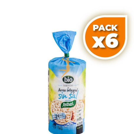 Pack 6x TORTITAS ARROZ SIN SAL BIO 100Gr. SANTIVERI