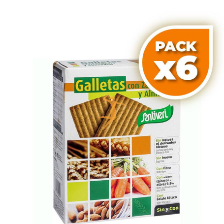 Pack 6x GALLETAS DE ZANAHORIA Y ALMENDRAS 240Gr. SANTIVERI