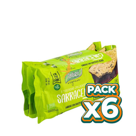 Pack 6x TOST.T.SARRACENO CHOCN.BIO 2*3