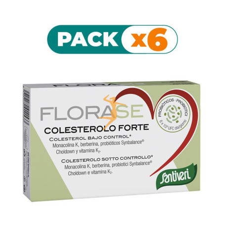 Pack 6x FLORASE COLESTEROLO FORTE 40 CAPSULAS SANTIVERI