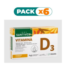 Pack 6x VITAMINA D3 60 COMPRIMIDOS SANTIVERI