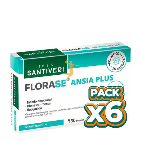 Pack 6x FLORASE ANSIA PLUS 30 CAPSULAS SANTIVERI