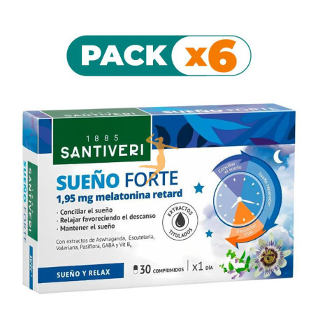 Pack 6x SUEÑO FORTE 30 COMPRIMIDOS SANTIVERI