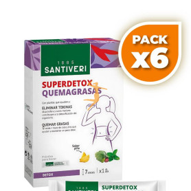 Pack 6x SUPERDETOX QUEMAGRASAS 7 STICKS SANTIVERI