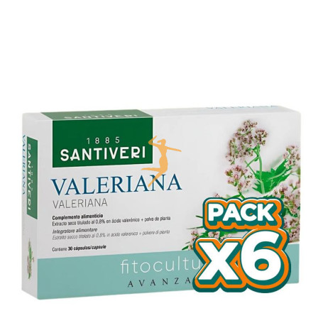 Pack 6x PLANTAS FIT VALERIANA 30 CÁPSULAS SANTIVERI