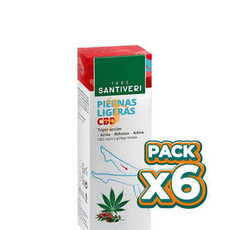 Pack 6x GEL PIERNAS LIGERAS CON CBD 100ML SANTIVERI