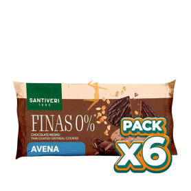 Pack 6x GALLETA FINA 0% AVENA CHOCOLATE NEGRO 90G SANTIVERI