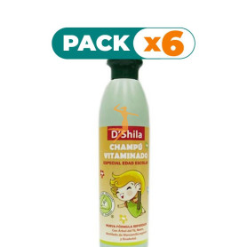 Pack 6x CHAMPÚ VITAMINADO EDAD ESCOLAR 250ML SHILA