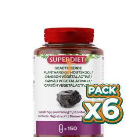 Pack 6x CARBÓN VEGETAL ACTIVADO 150 CÁPSULAS SUPERDIET