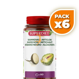 Pack 6x RÁBANO NEGRO Y ALCACHOFA BIO 80 COMPRIMIDOS SUPERDIET