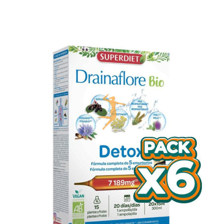 Pack 6x DRAINAFLORE BIO 20 AMPOLLAS SUPERDIET