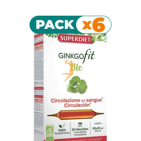 Pack 6x GINKGOFIT BIO 20 AMPOLLAS SUPERDIET