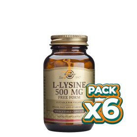 Pack 6x L-LISINA 500 MG 50 CAPSULAS VEGETALES SOLGAR