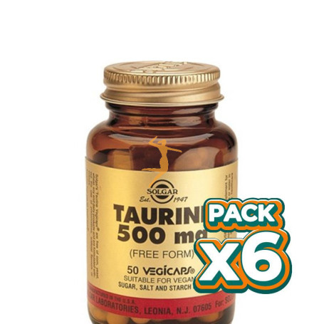 Pack 6x TAURINA 50 CÁPSULAS VEGETALES SOLGAR