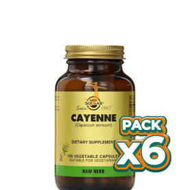 Pack 6x CAYENA 100 CÁPSULAS VEGETALES SOLGAR