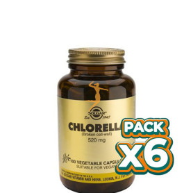 Pack 6x CLORELLA 100 CÁPSULAS VEGETALES SOLGAR