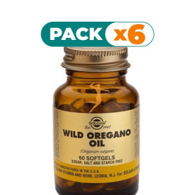 Pack 6x ACEITE DE ORÉGANO SILVESTRE 60 CÁPSULAS SOLGAR