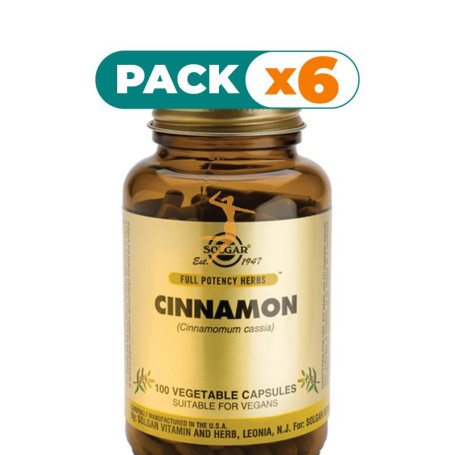 Pack 6x CANELA CHINA 100 CÁPSULAS SOLGAR