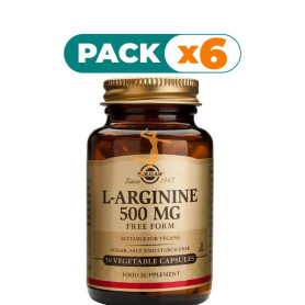 Pack 6x L-ARGININA 500Mg. 50 CÁPSULAS SOLGAR