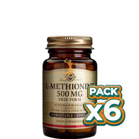 Pack 6x L-METIONINA 30 CAPSULAS VEGETALES SOLGAR