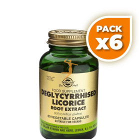 Pack 6x REGALIZ DESGLICIRRIZADO EXTRACTO DE RAIZ 60 CÁPSULAS VEGETALES SOLGAR
