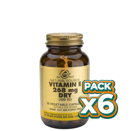 Pack 6x VITAMINA E 400UI 100 CÁPSULAS BLANDAS VEGETALES SOLGAR