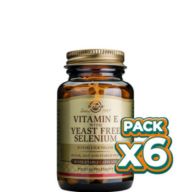 Pack 6x VITAMINA E CON SELENIO SIN LEVADURA 50 CAPSULAS VEGETALES SOLGAR