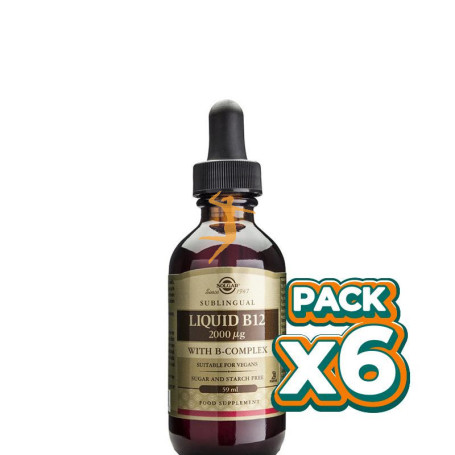 Pack 6x VITAMINA B12 LÍQUIDA CON B-COMPLEX 59Ml. SOLGAR