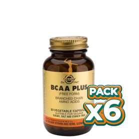 Pack 6x BCAA PLUS SOLGAR 50 CÁPSULAS