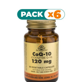 Pack 6x COENZIMA Q-10 120Mg. EN ACEITE 30 CÁPSULAS VEGETALES SOLGAR
