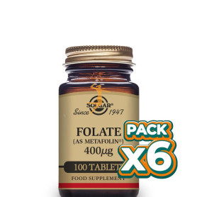 Pack 6x FOLATO (METAFOLÍN) 100 CÁPSULAS SOLGAR