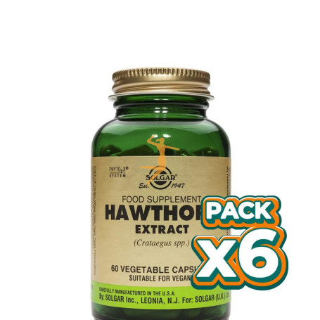 Pack 6x ESPINO ALBAR BAYA 60 CÁPSULAS VEGETALES SOLGAR
