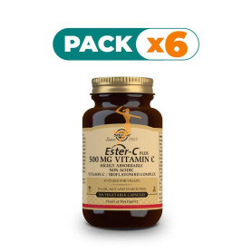 Pack 6x ESTER-C PLUS 500Mg. 100 CÁPSULAS VEGETALES SOLGAR