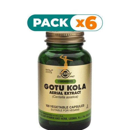 Pack 6x GOTU KOLA 100 CAPSULAS VEGETALES SOLGAR