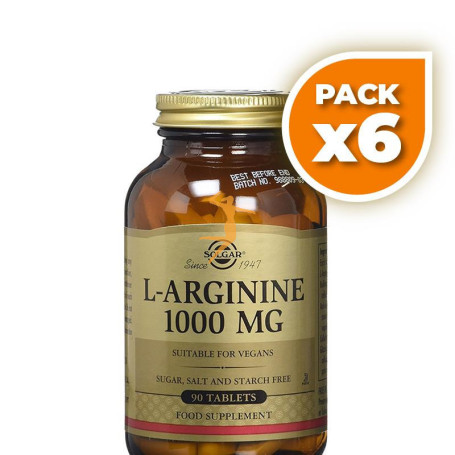 Pack 6x L-ARGININA 1000Mg. 90 CÁPSULAS SOLGAR