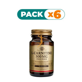Pack 6x L-CARNITINA 500Mg. 30 CÁPSULAS SOLGAR