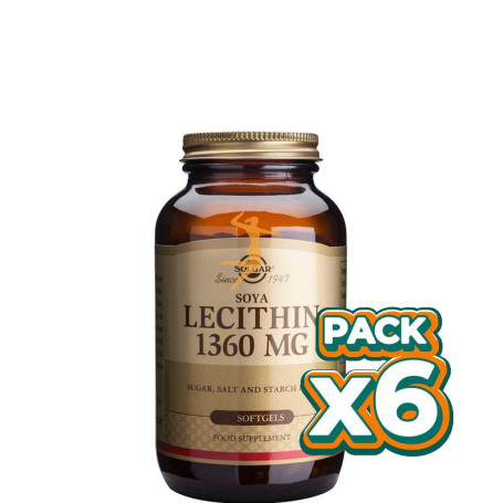 Pack 6x LECITINA DE SOJA 100 CÁPSULAS SOLGAR