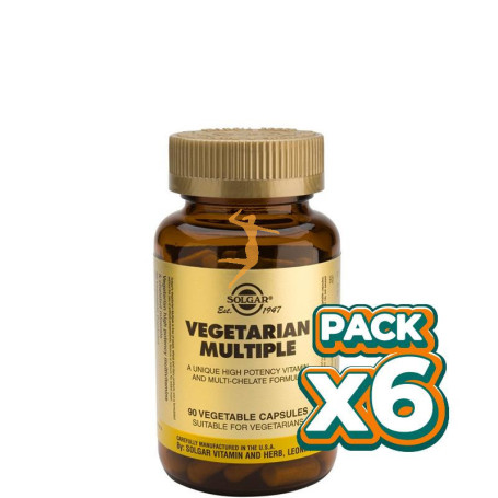 Pack 6x MULTIPLE PARA VEGETARIANOS 90 CÁPSULAS SOLGAR