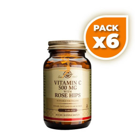 Pack 6x ROSE HIPS C 500Mg. 100 CÁPSULAS SOLGAR