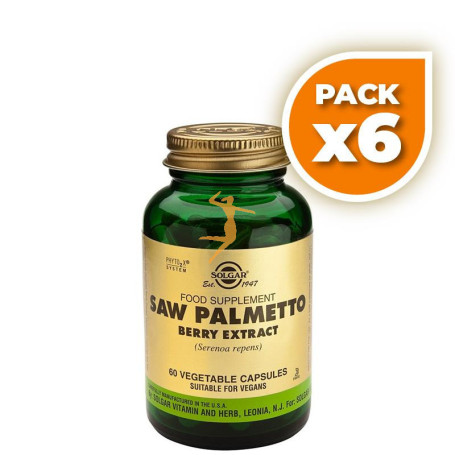 Pack 6x SABAL EXTRACTO DE BAYA 60 CÁPSULAS VEGETALES SOLGAR