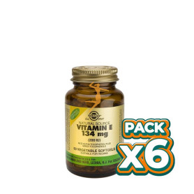 Pack 6x VITAMINA E CON SELENIO SIN LEVADURA 100 CAPSULAS VEGETALES SOLGAR