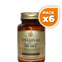 Pack 6x VITAMINA K2 100MCG. 50 CÁPSULAS VEGETALES SOLGAR