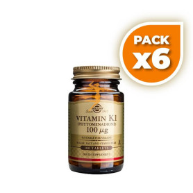 Pack 6x VITAMINA K1 (FITONADIONA) 100MCG. 100 CÁPSULAS SOLGAR